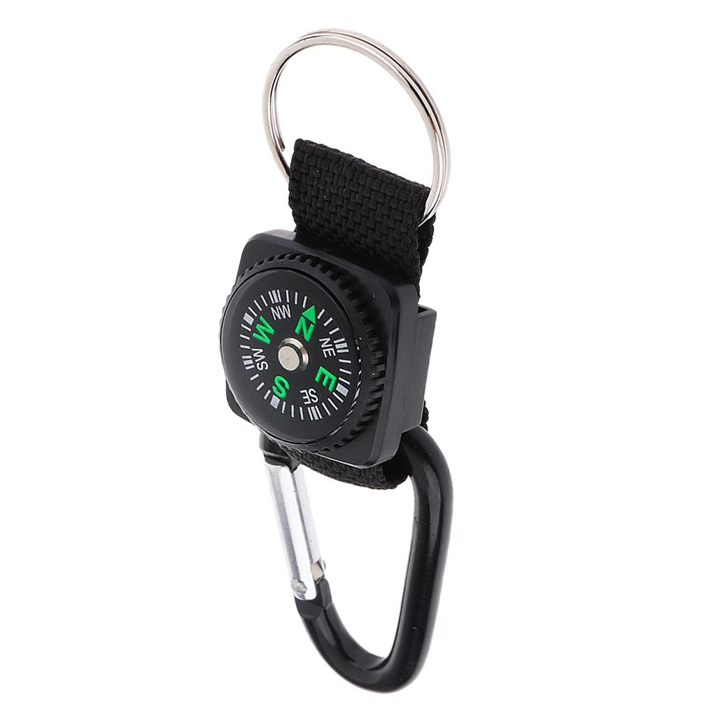 Portable Outdoor Climbing D-Ring Carabiner Hook Compass Key Ring