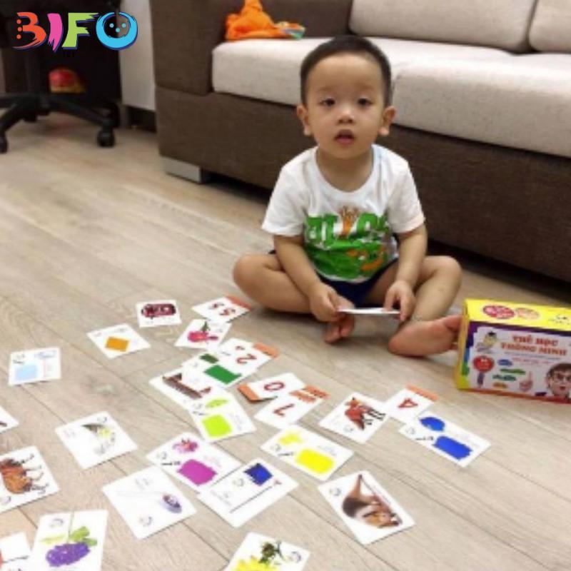 Bộ thẻ học thông minh flashcard song ngữ Anh - Việt bản chuẩn 16 chủ đề và 14 chủ đề cỡ lớn A5 giúp bé phát triển tư duy