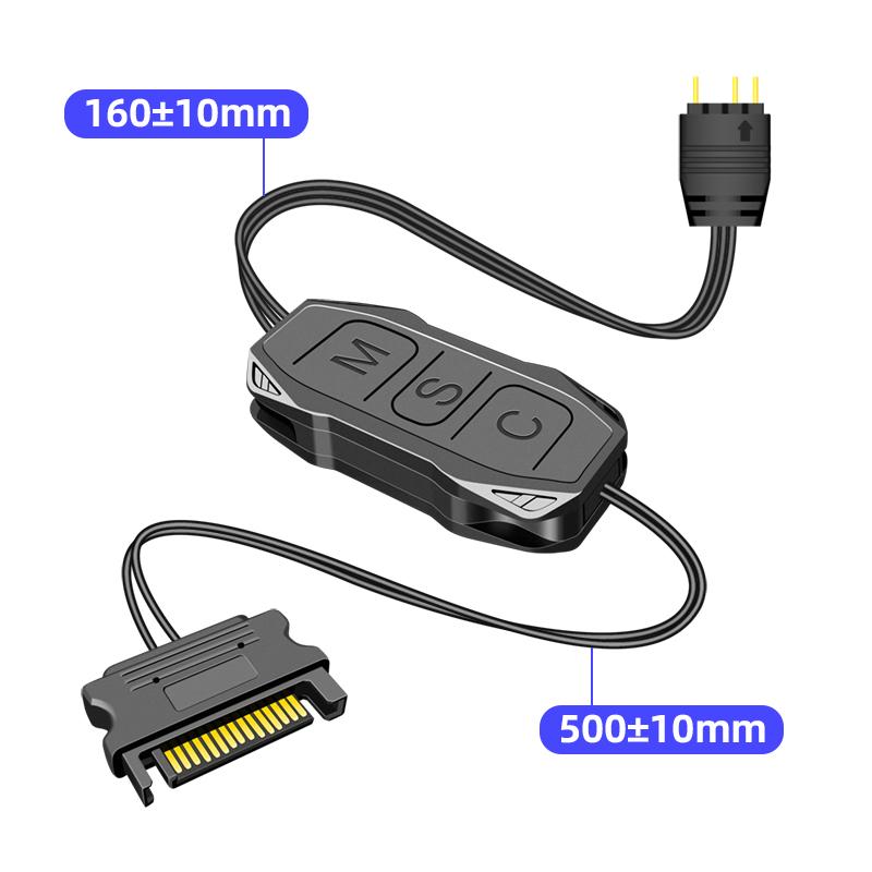 5V 3 Pin 3pin Sang SATA ARGB Mini Adapter Điều Khiển HUB Quạt Máy Tính Đèn LED Chiếu Sáng CPU Nước Làm Mát RGB cáp Điều Khiển