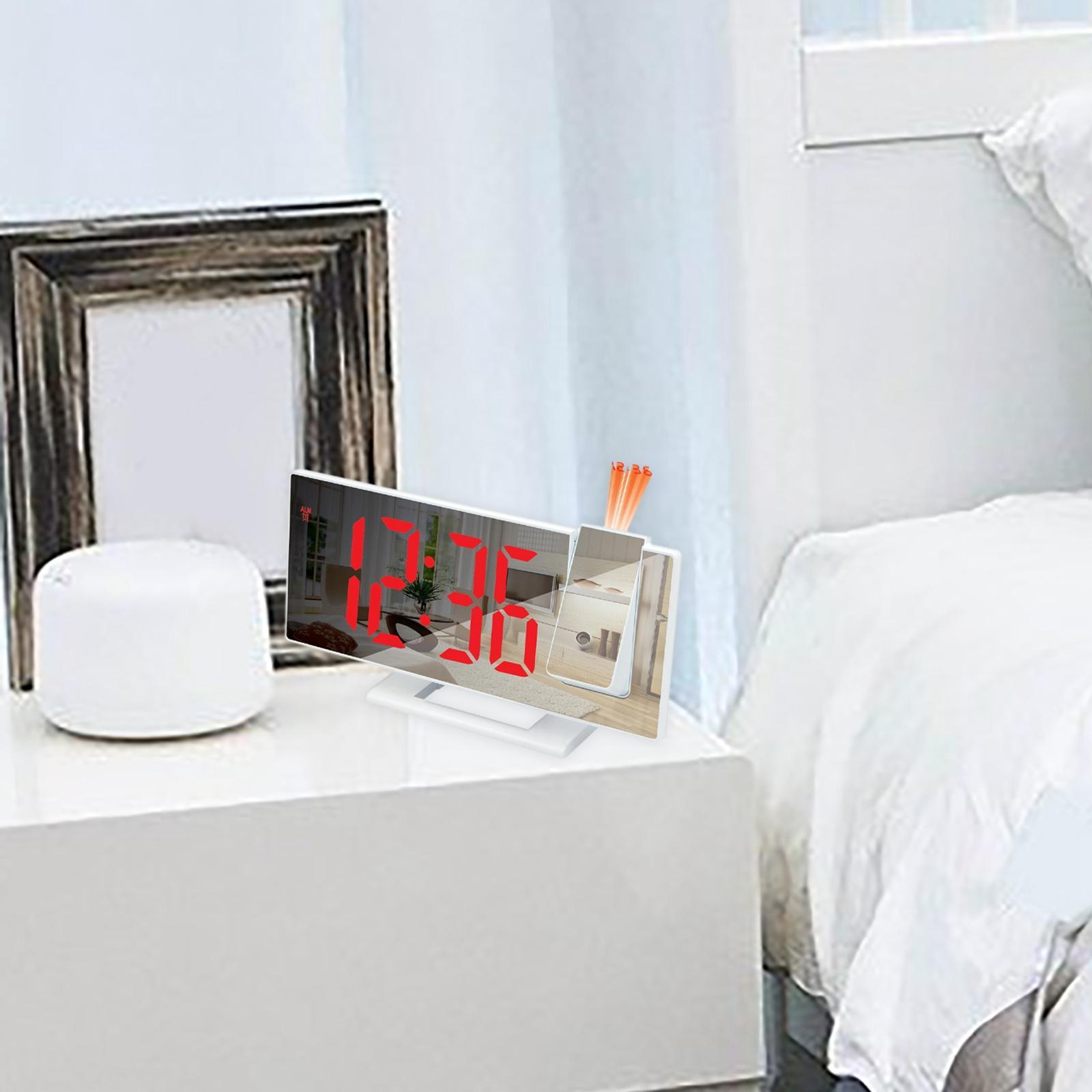 Clock Mirror Surface Red Fonts Children Home