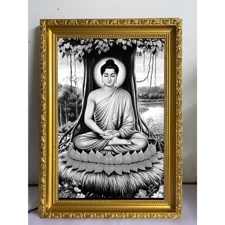 Tranh đèn led siêu mỏng, tranh led 3D quan thế âm, phật adida, hình thờ phật giáo