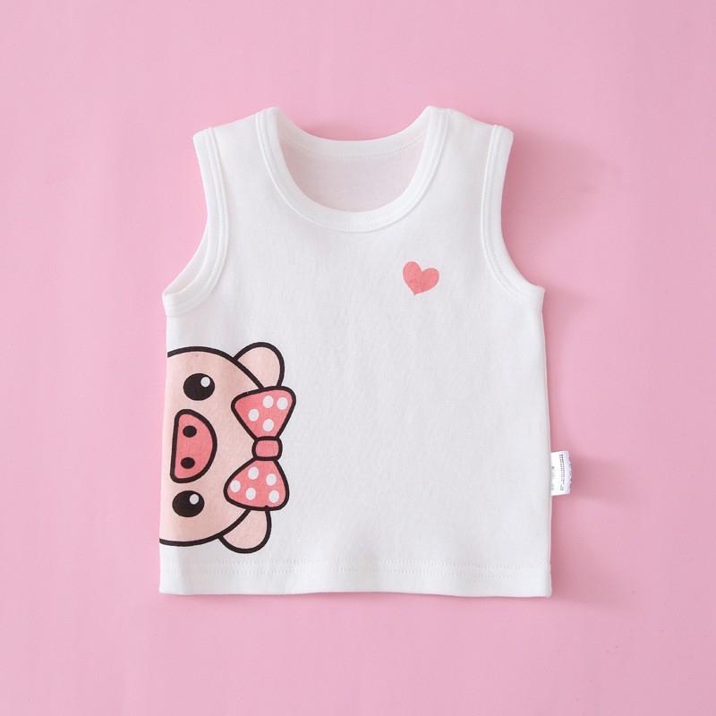 Áo Ba Lỗ Cho Bé Trai Bé Gái Chất Cotton Thoáng Mát Hoạ Tiết Ngộ Nghĩnh Đáng Yêu