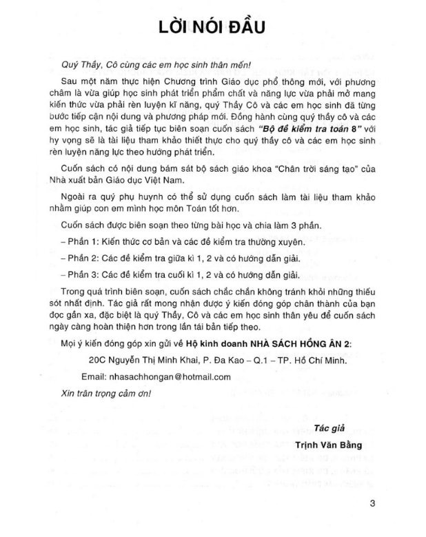 Sách - Bộ đề kiểm tra Toán 8