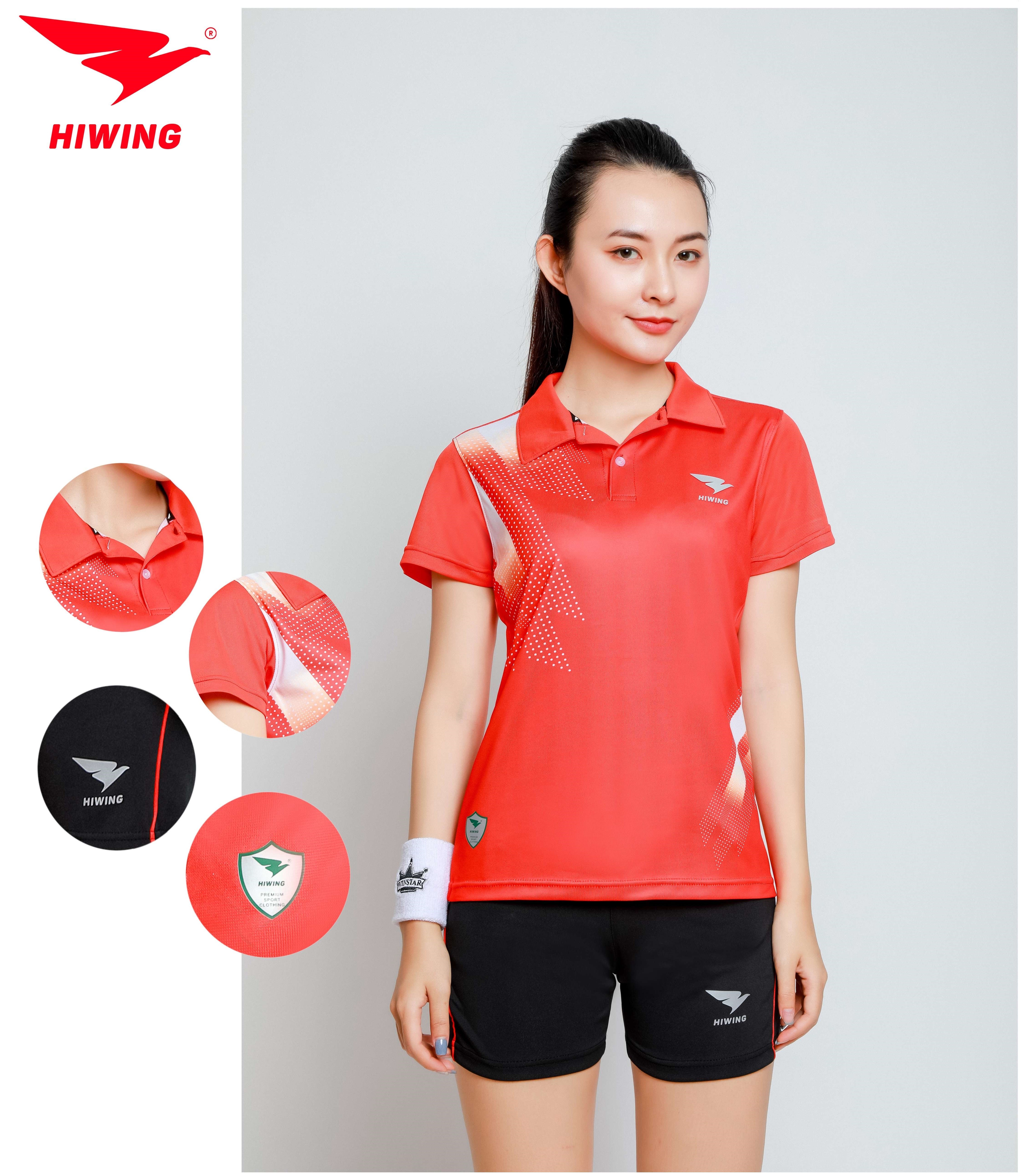 Quần áo cầu lông cao cấp thương hiệu HIWING W1 màu đỏ