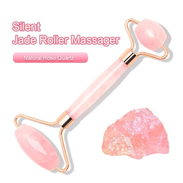 Cây lăn massage mặt bằng T/Anh hồng tự nhiên Rose Quartz