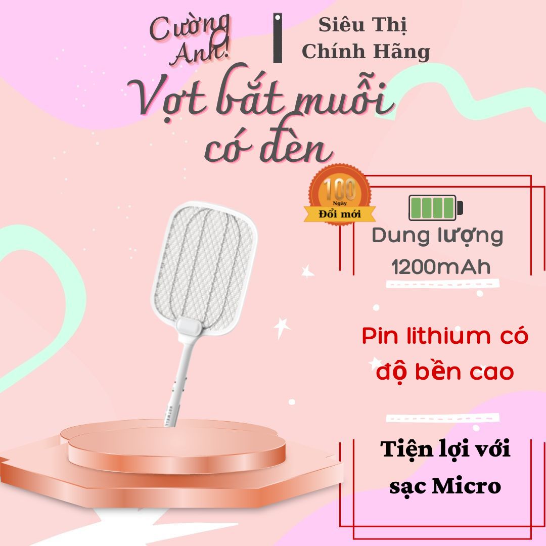 Vợt Muỗi HOTWELL MR12H3, Bảo Hành 12 Tháng, 1 Đổi 1 Trong 100 Ngày - Hàng Chính Hãng