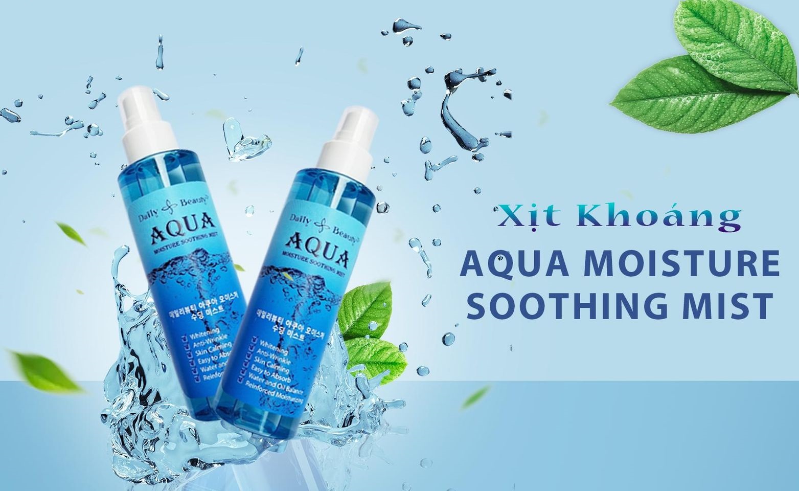 Combo 8 hộp Xịt khoáng Daily Beauty Aqua Moisture Soothing Mist xuất xứ Hàn Quốc