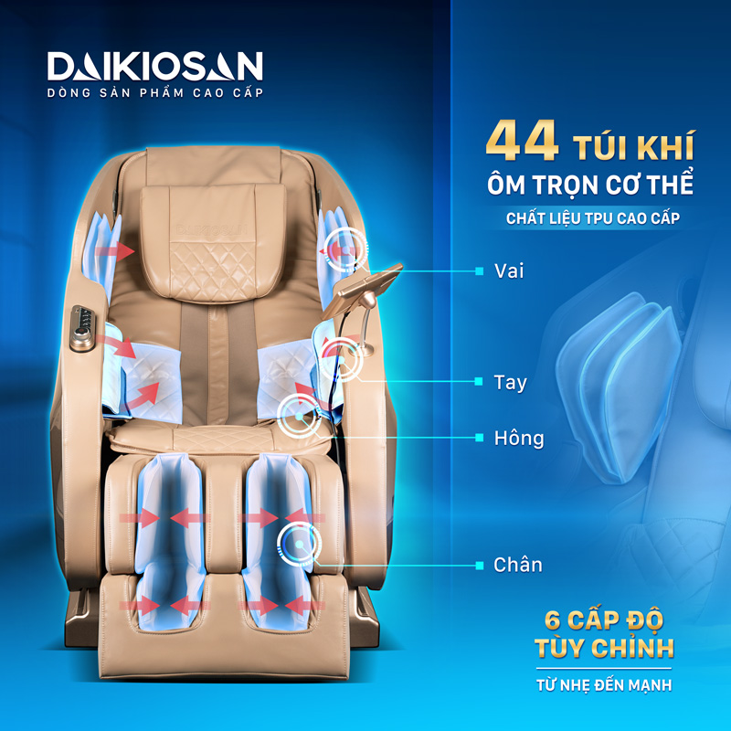 Ghế Massage Toàn Thân Daikiosan DKGM-30002 Chế Độ Không Trọng Lực, Công Nghệ AI, Scan Cơ Thể, 4D Massage