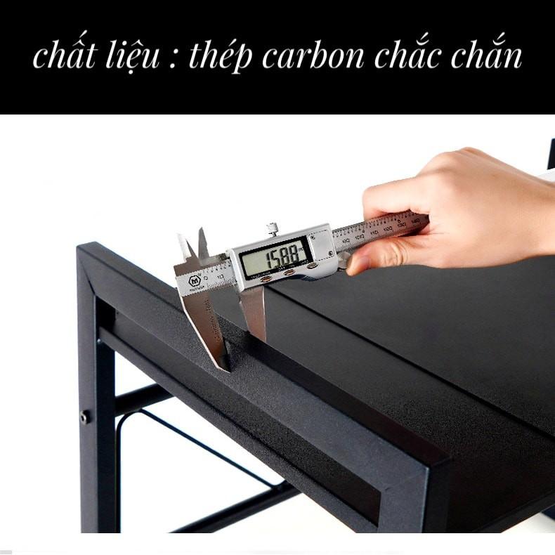 Kệ lò vi sóng co dãn 2 tầng, thép carbon Sơn tĩnh điện
