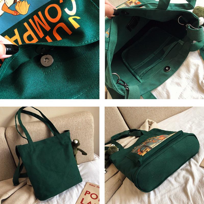 2021 Túi Đựng Shop Có Hình In Vai Túi Tote Nữ Nữ Túi Xách Tay Nữ Nữ Cổ Du Lịch Schoolbag Ví Túi Đeo Chéo