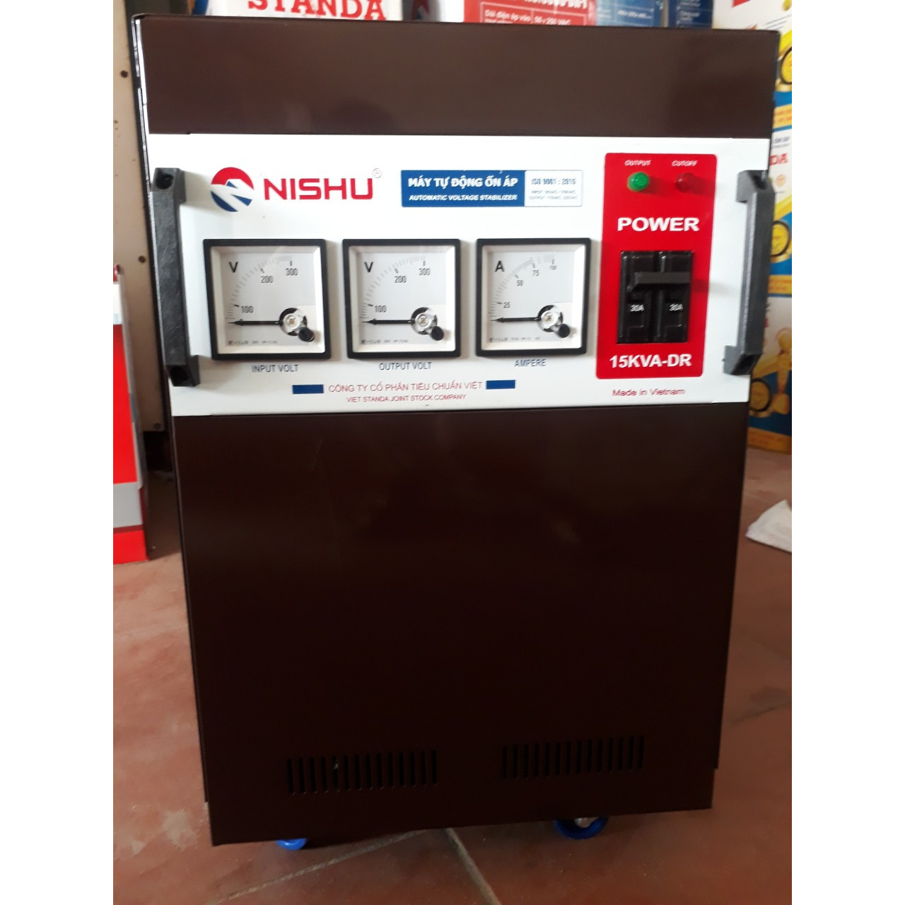 ỔN ÁP NISHU 15KW GIẢI 90-250V THM CÓ 3 ĐỒNG HỒ