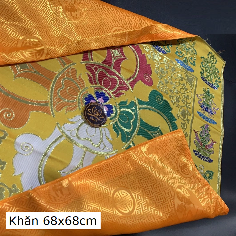 [68x68] Khăn Trải Bàn Chày Kim Cang Mật Tông Vải Gấm Thủ Công Tây Tạng