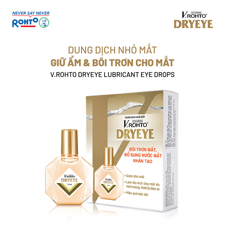 Dung dịch nhỏ mắt bổ sung nước mắt nhân tạo V.Rohto DryEye 13ml