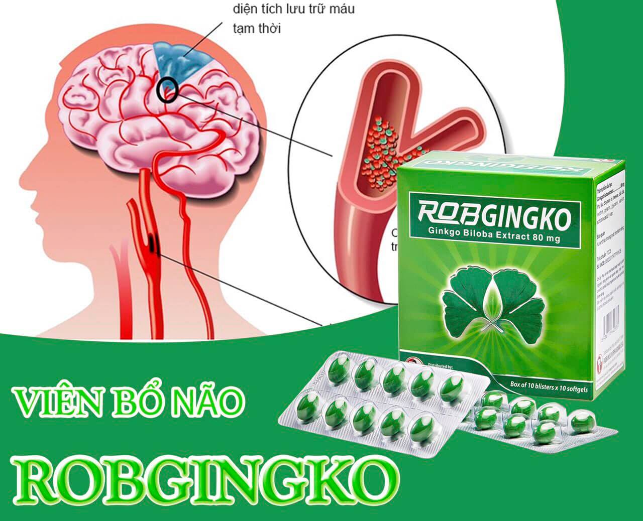 TPCN- Robinson Pharma USA- RobGingko-Viên uống hỗ trợ bổ não, tăng cường trí nhớ, phòng ngừa tai biến (30 viên)