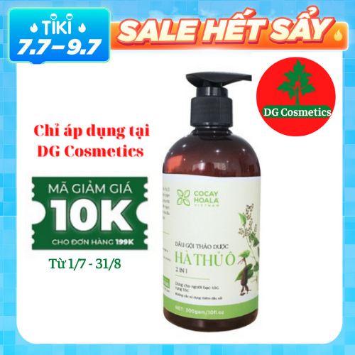 Dầu gội thảo dược HÀ THỦ Ô Chiết xuất từ 6 loại thảo dược - Cân Bằng Sắc Tố Melanin Khỏi lo bạc tóc rụng tóc Cocayhoala 300g