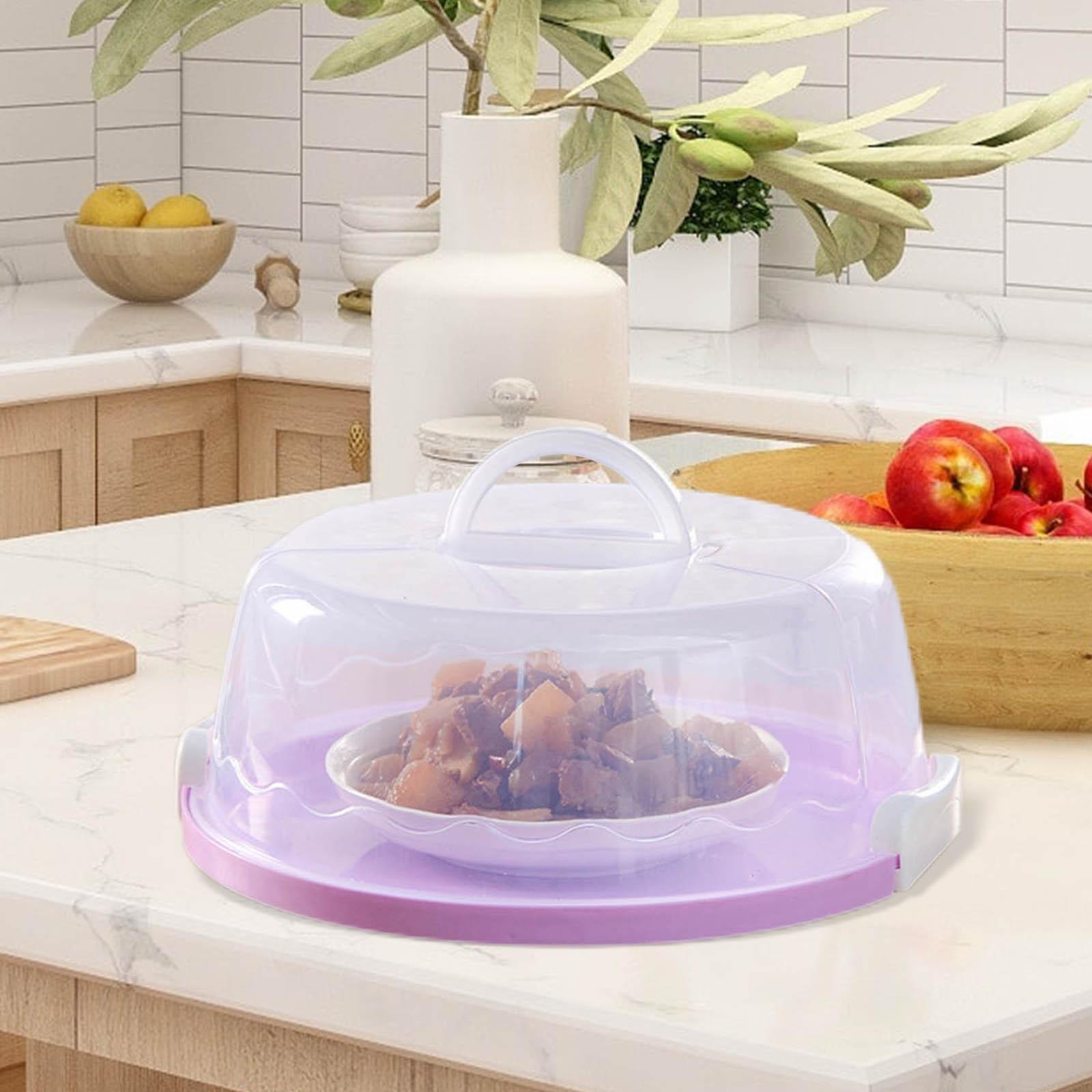 Cake Stand with Lid Cover Handle Round/Square Cake Keeper Clear Birthday