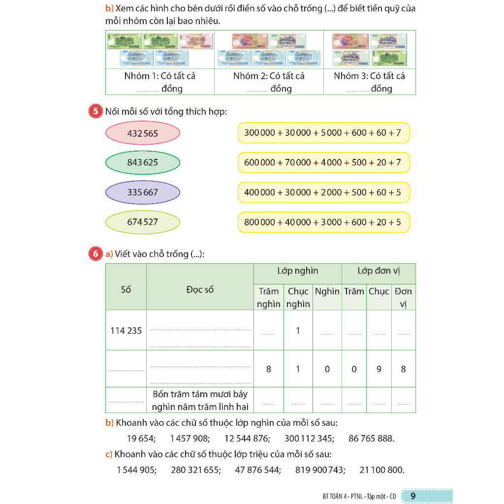 Sách - Bài tập Toán 4 Tập 1 Phát triển năng lực
