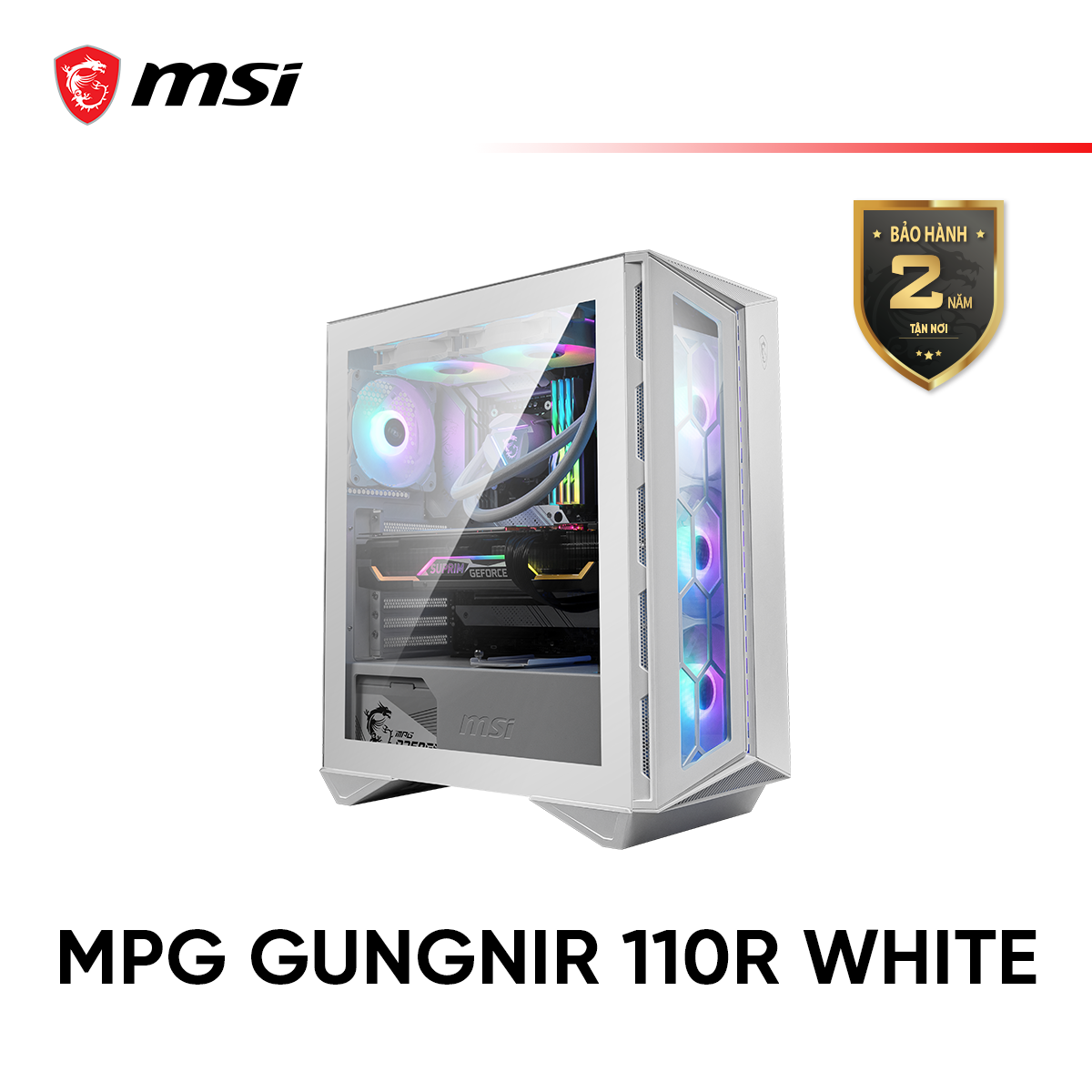 Vỏ case MSI MPG GUNGNIR 110R WHITE (Trắng) - Hàng chính hãng
