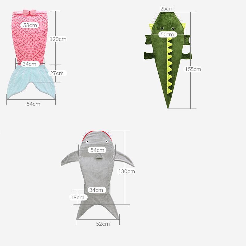 Mùa Đông Cá Mập Nàng Tiên Cá Chăn Ngủ Đầm Len Mềm Mại Trẻ Em Ngủ Túi Giáng Sinh Quà Tặng Sinh Nhật Cho Trẻ Em