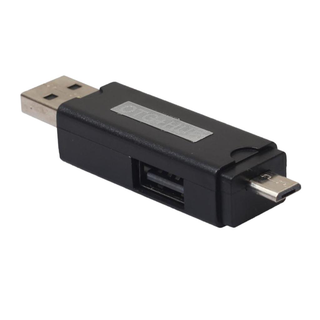 Micro USB OTG HUB Adapter TF Card Reader for Smartphone and Tablet black