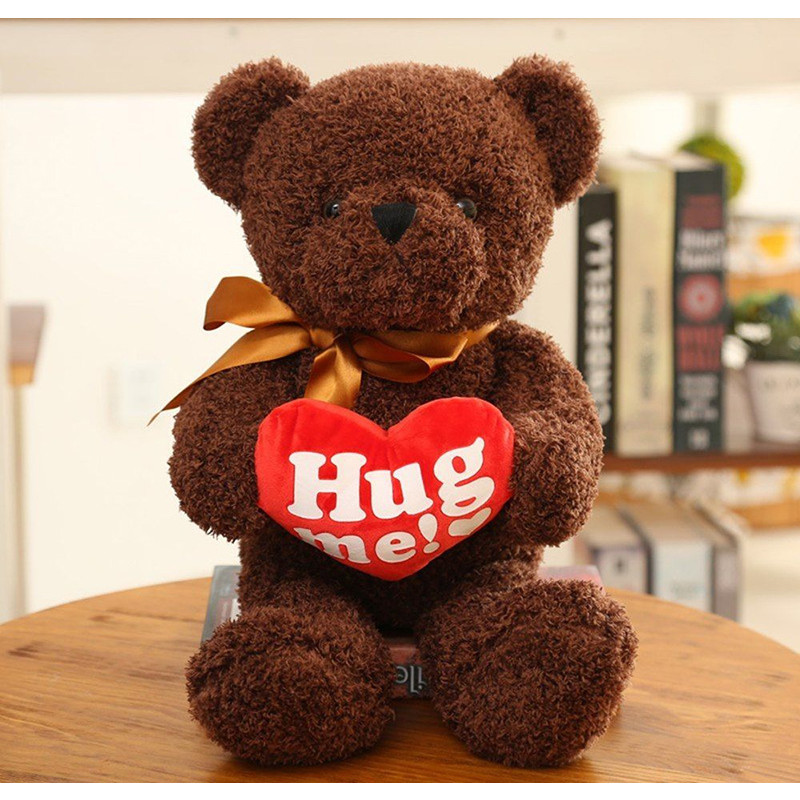 Gấu bông TEDDY LÔNG CHỈ HUG ME NÂU- HÀNG NHẬP KHẨU