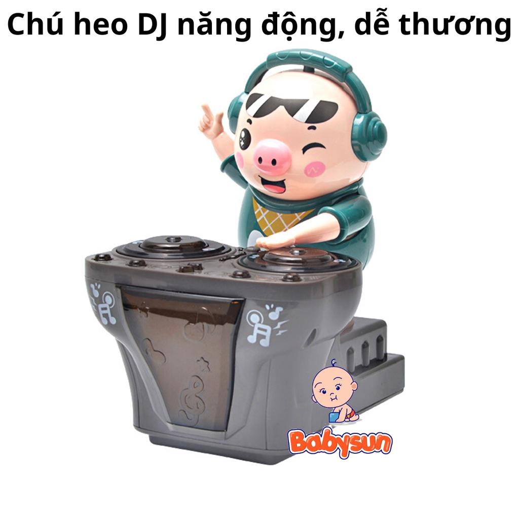 Heo chơi DJ nhảy theo nhạc và đèn cho bé, lợn dj năng động siêu dễ thương, đồ chơi phát nhạc cho bé