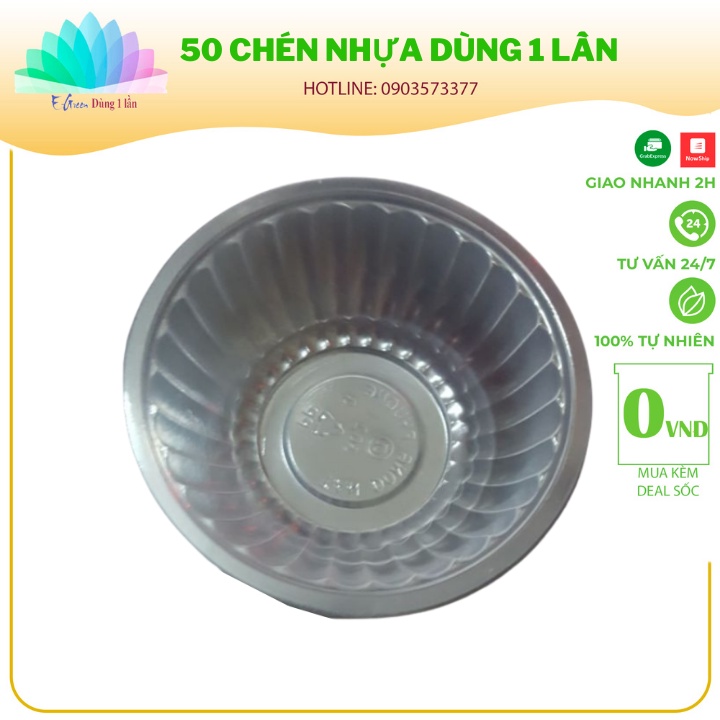 50 Chén nhựa dùng 1 lấn tiện lợi cho các buổi dã ngoại ,và du lịch nhẹ nhàng cùng bạn bè - E GREEN Dùng 1 Lần