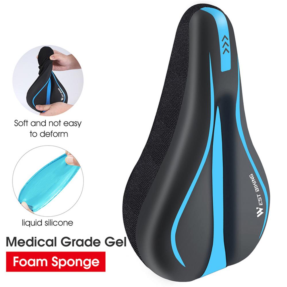 Yên xe đạp WEST BIKING da PU silicone có đêm nắp MTB chống thấm nướcc