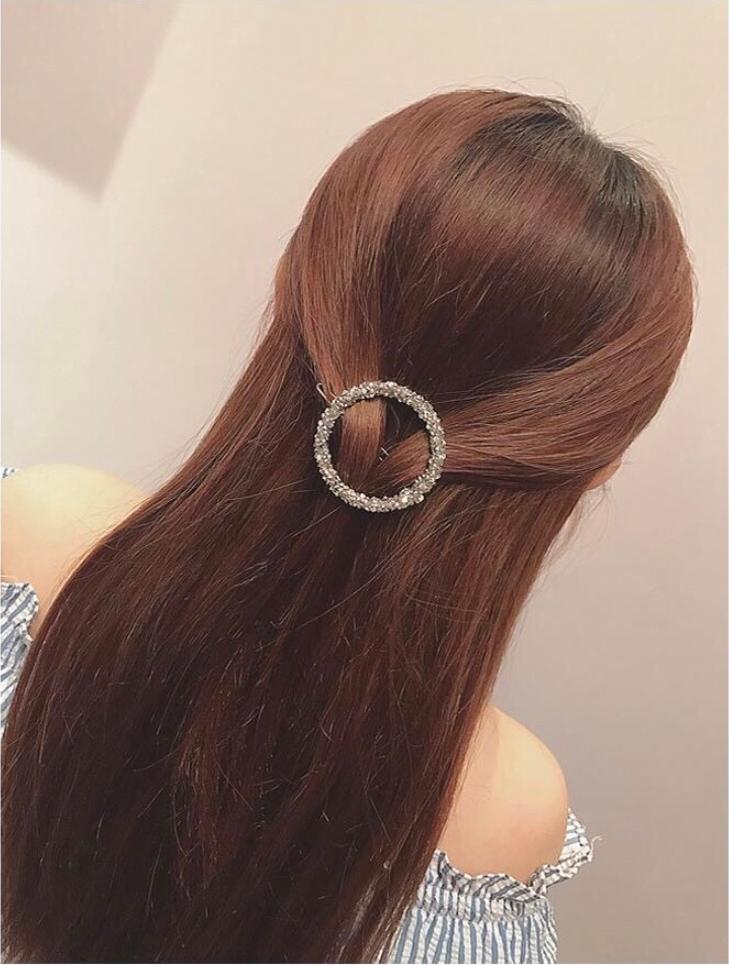 Kẹp tròn lấp lánh - phụ kiện tóc style Hàn Quốc
