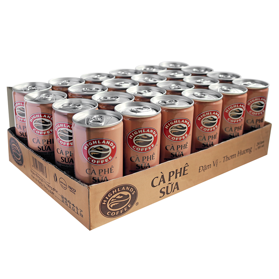 Thùng 24 Lon Cà Phê Sữa Highlands Coffee