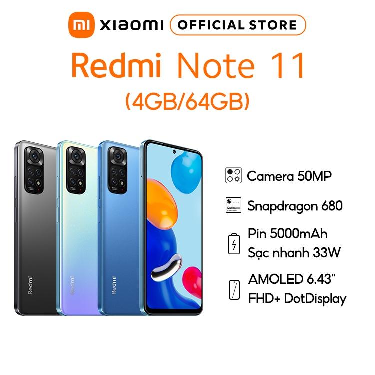 Điện thoại Xiaomi Redmi Note 11 Hàng chính hãng 4GB / 64GB | Pin 5000mAh | Snapdragon 680 | Sạc nhanh 33W