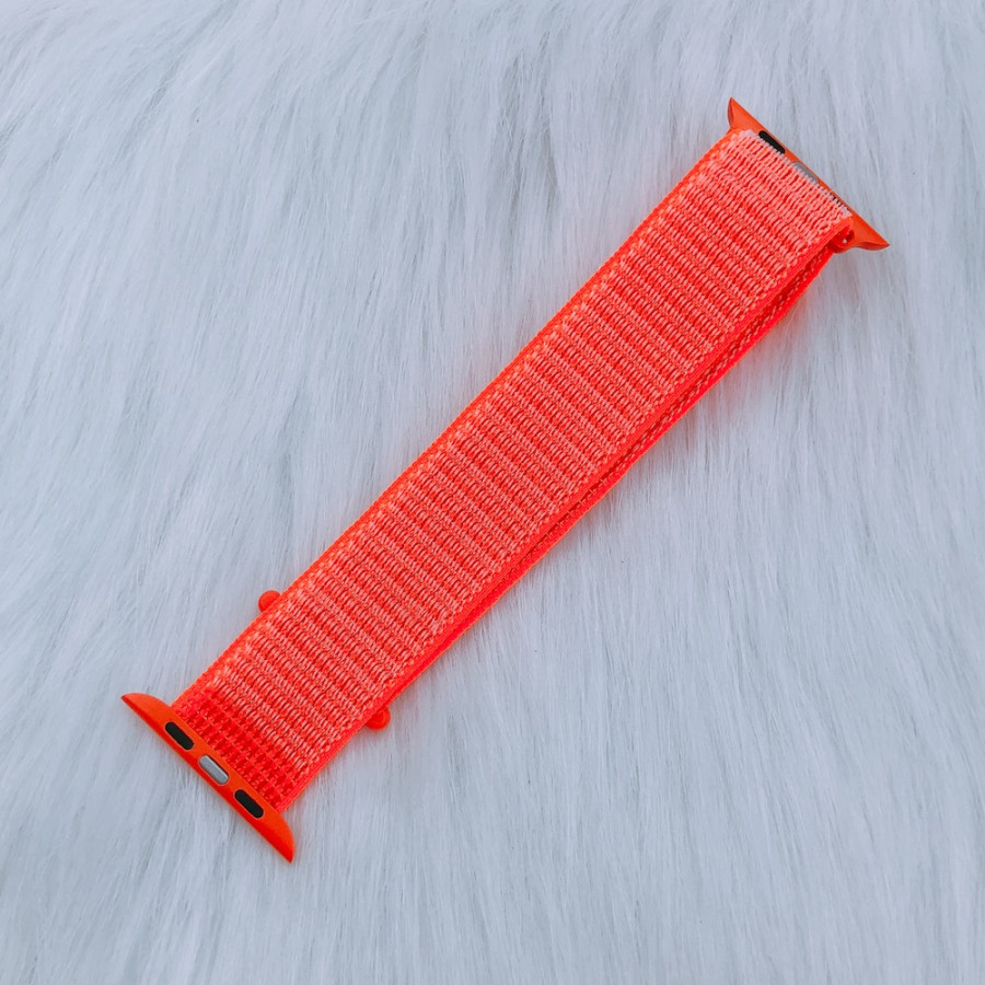 Dây Đeo Cho Apple Watch Nylon Sport Loop Màu Cam Sáng