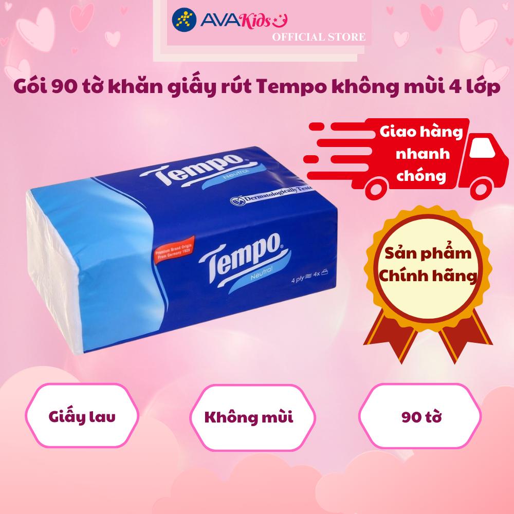 Gói 90 tờ khăn giấy rút Tempo không mùi 4 lớp