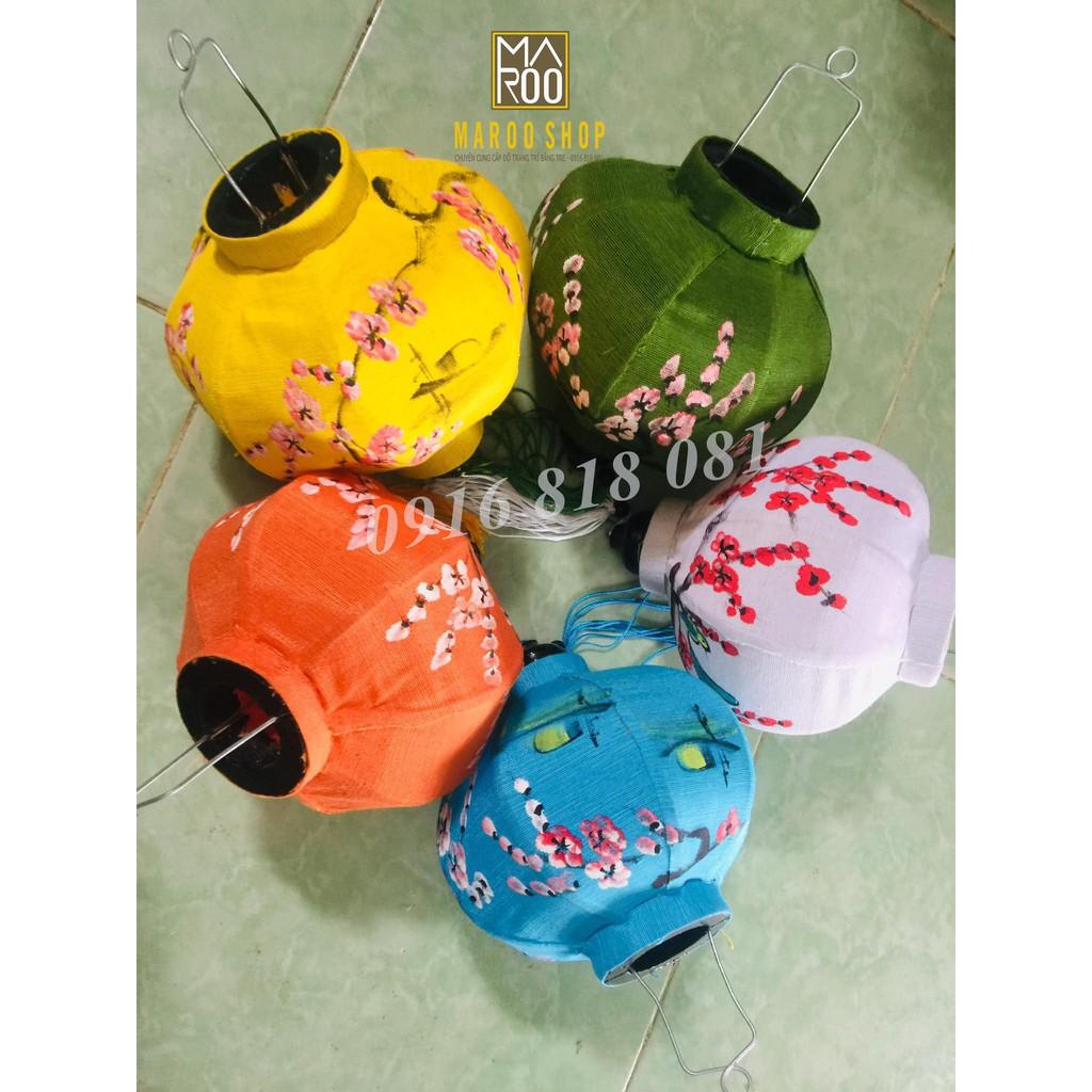 Combo 10 đèn lồng Hội An size 20 cm vẽ hoa lá xinh xắn