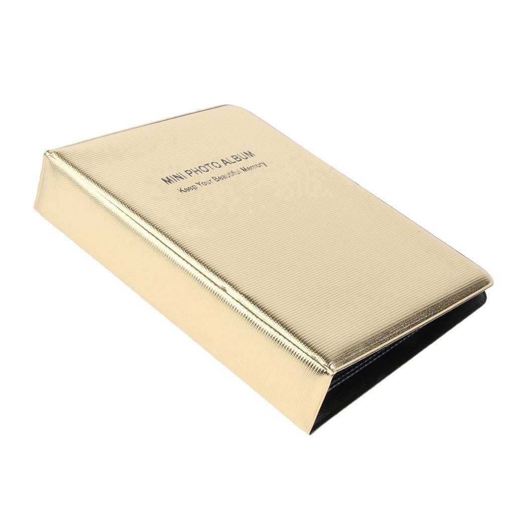 Compatible 64 Pockets Mini Photo Album for Fujifilm Instax Mini 8 8+ 9 25 26 50s 70 90 Film, Polaroid PIC-300 Z2300 Film - Luxury Gold