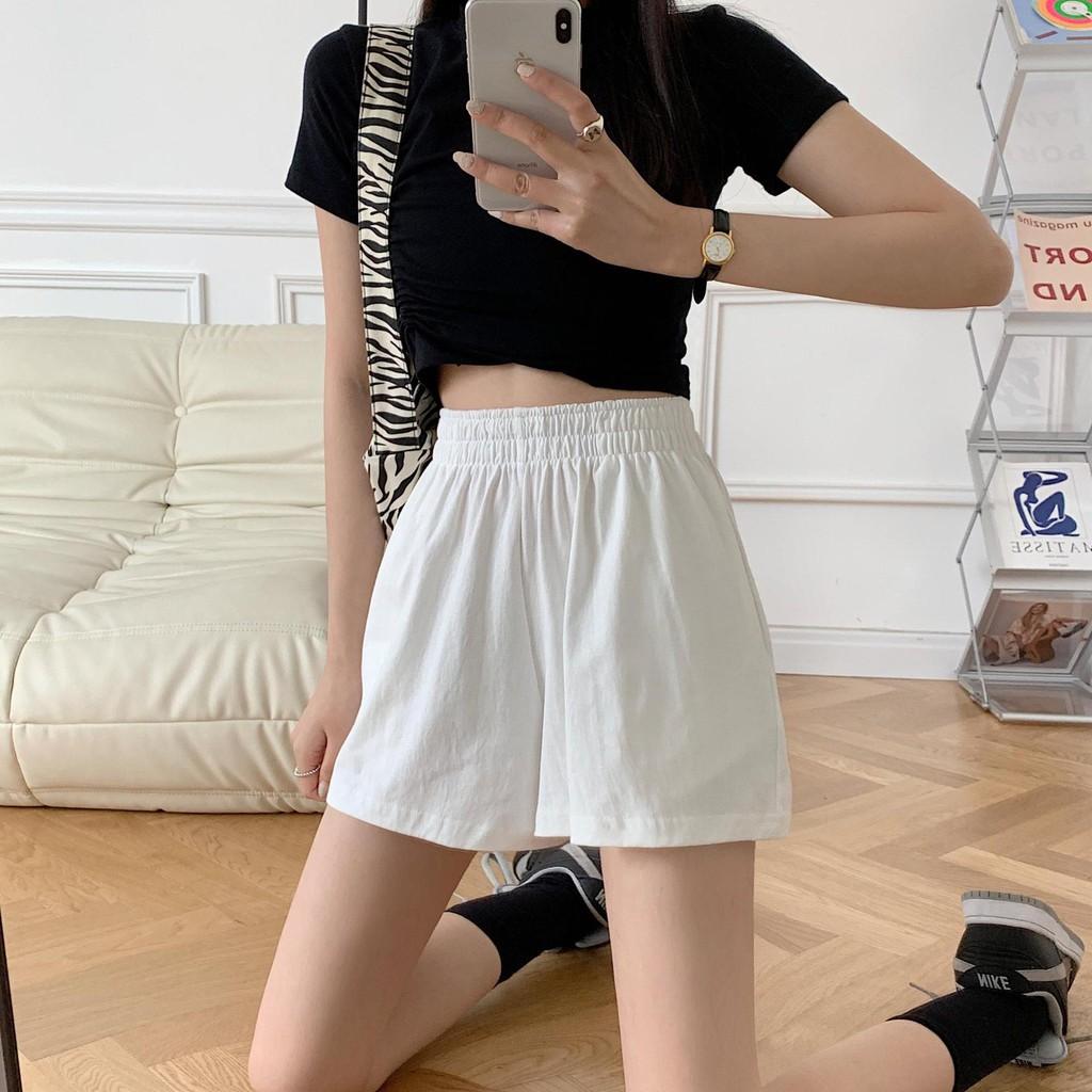 Quần short unisex chất thun màu đen/ trắng/ xám CRQ031