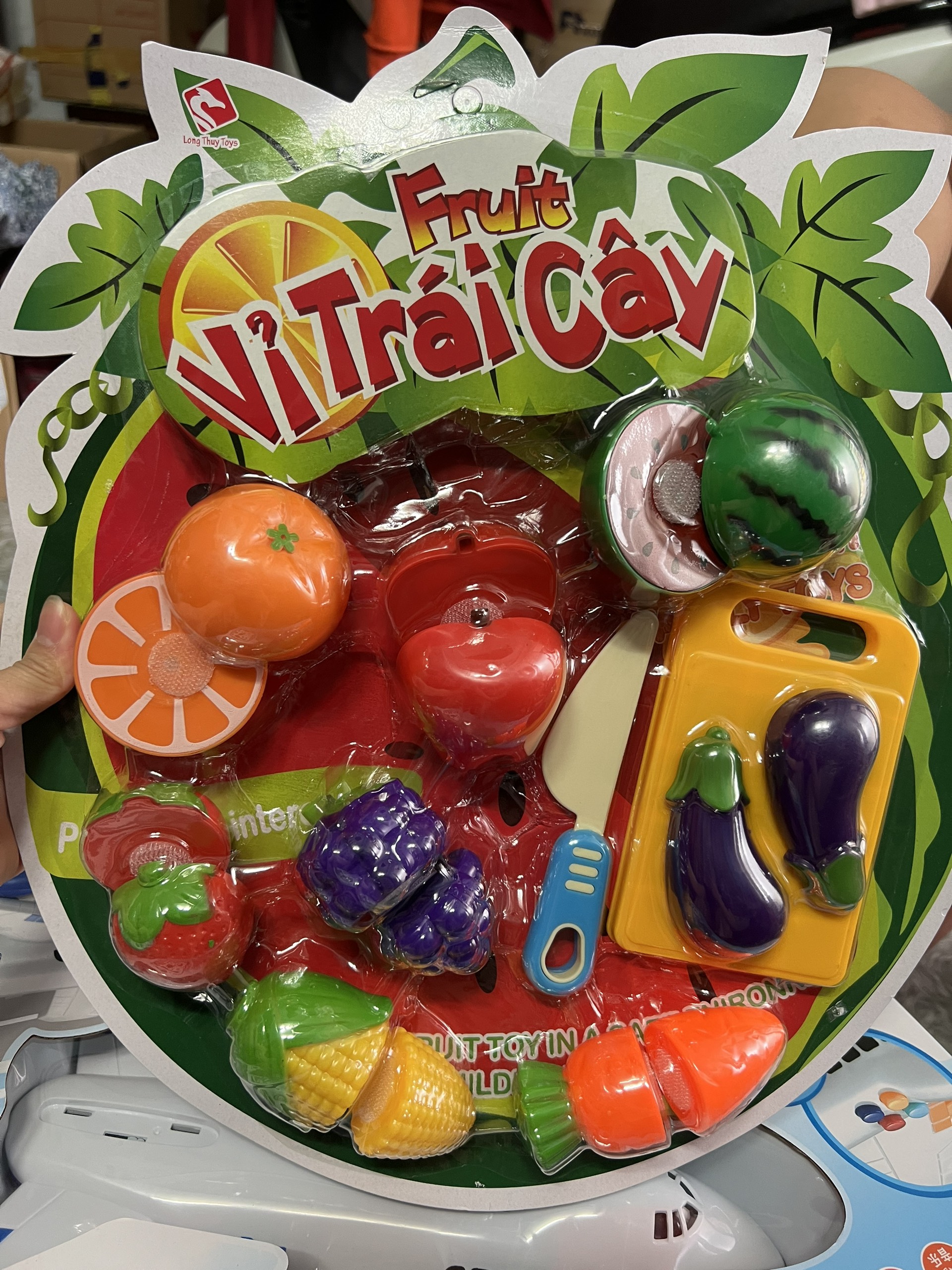 Vỉ đồ chơi mô hình trái cây có thể cắt đôi, chơi đồ hàng cho bé - Hộp quà tặng vui nhộn cho bé