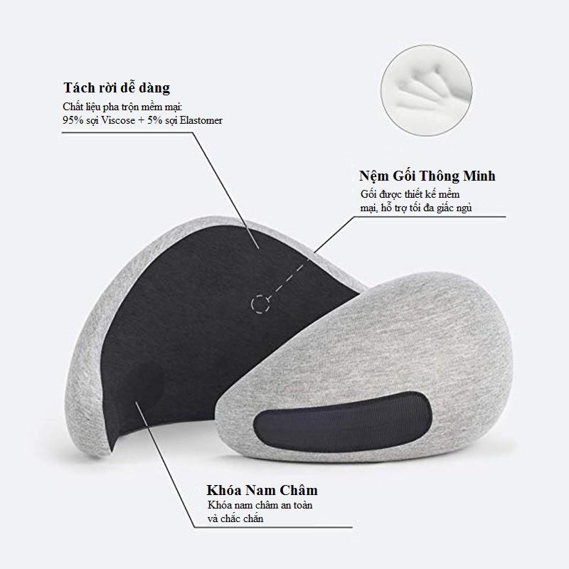 Gối Ngủ Văn Phòng Du Lịch Thông Minh Từ Chất Liệu Memory Foam Chính Hãng Amalife mi01