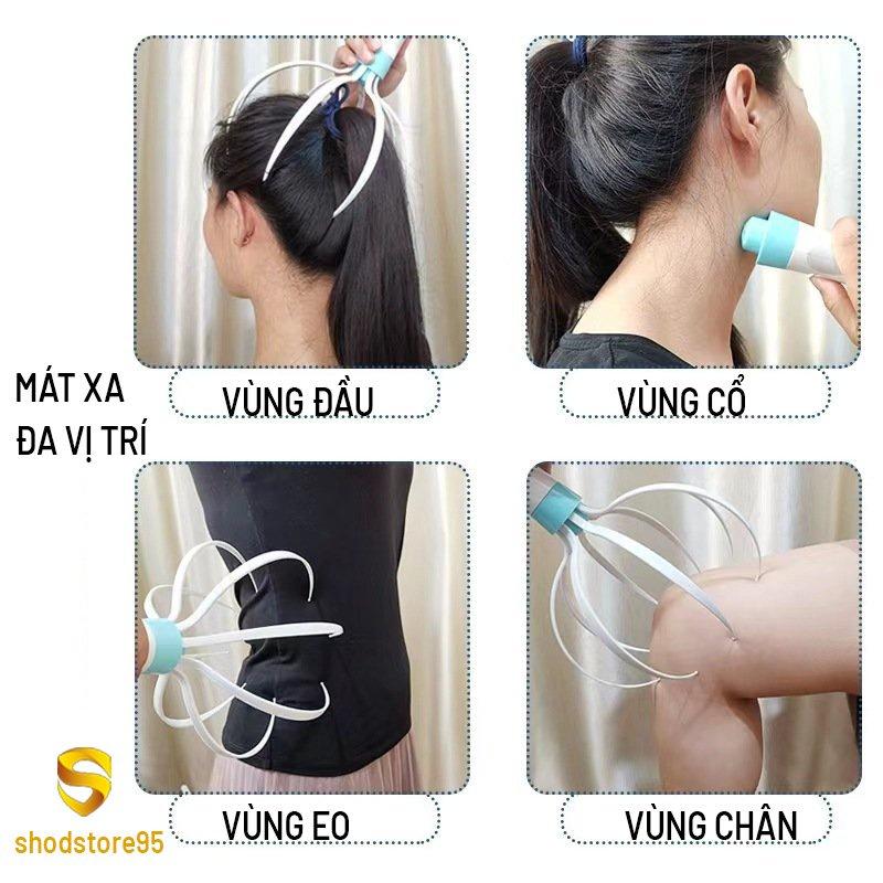 Máy mát-xa da đầu thiết kế bạch tuộc chăm sóc sức khỏe tiện lợi - Cây gãi đầu bạch tuộc rung thư giãn