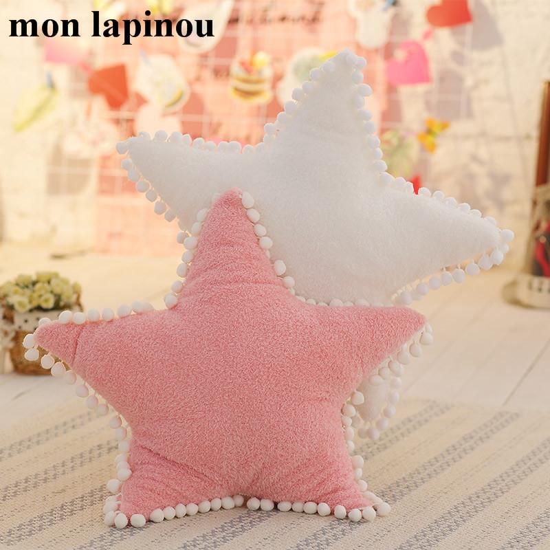 Đám Mây Gối Nhung Màu Hồng Trắng Nhồi Bông Mềm Ngôi Sao Ném Gối Mặt Trăng Đệm Cho Bé Trẻ Em Áo Gối Sofa Trang Trí Nhà Bạn Gái Gối & Đệm