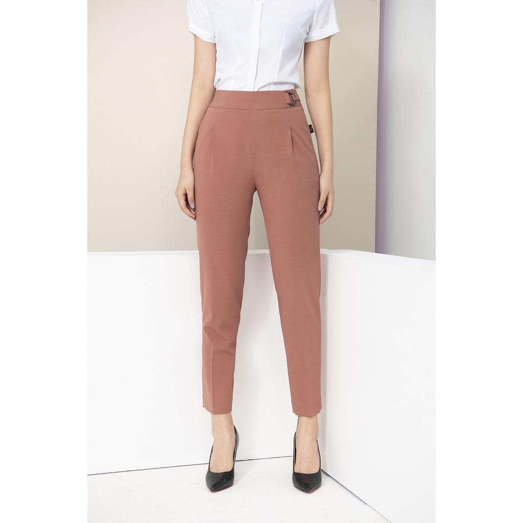 Quần Tây Nữ Công Sở LUPERI LFQD299 Dáng Baggy Lưng Cao Khóa Sườn Chất Đũi Cao Cấp Không Nhăn Không Bài Xù