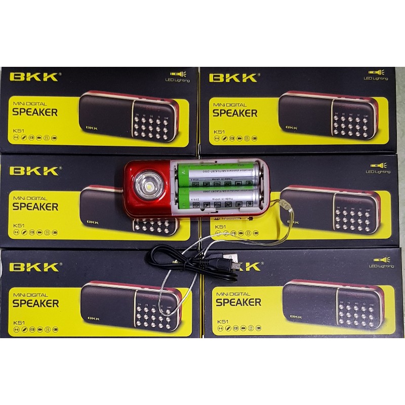 Loa usb,thẻ nhớ,FM BKK K51 - Đèn Pin Cực Sáng ( Hàng Chính Hãng )
