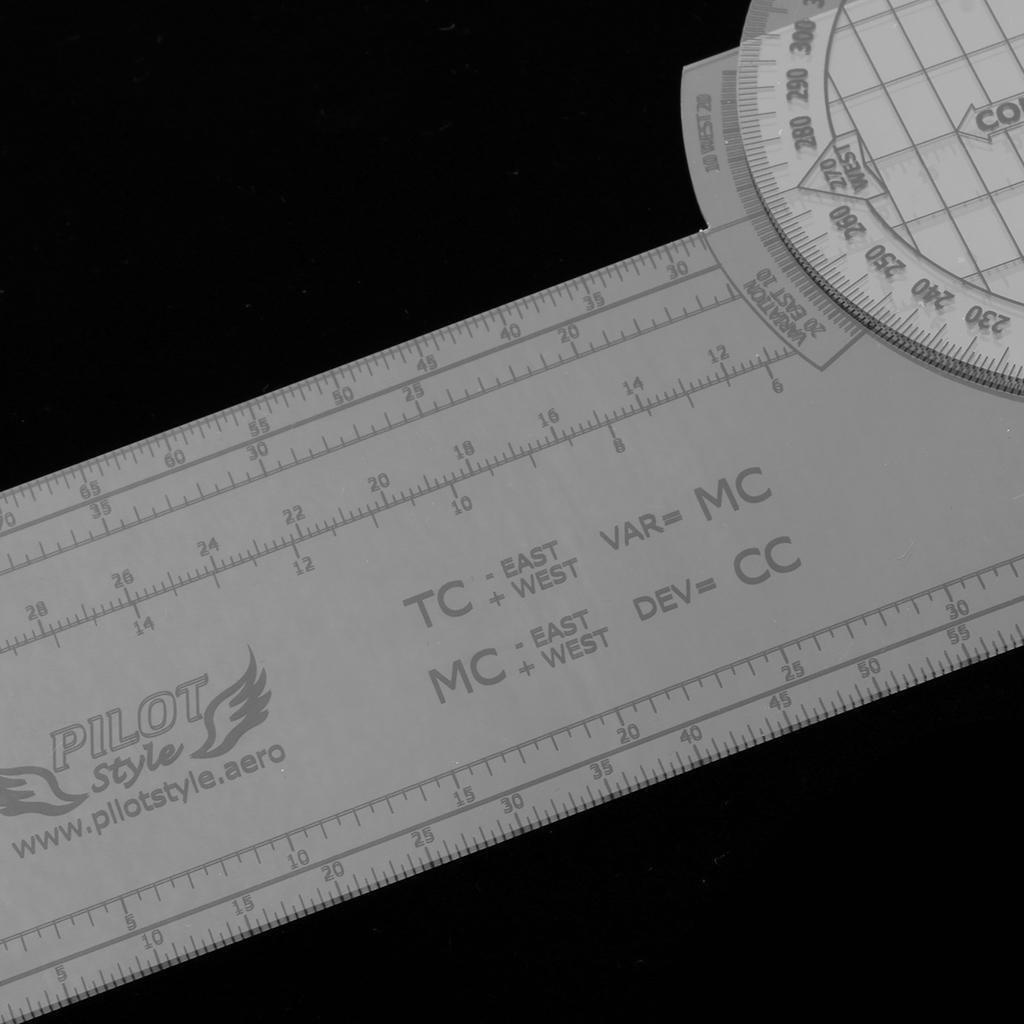 13.2''x 2.4'' Plastic Rotating Chart Plotter Ruler for Training Tools