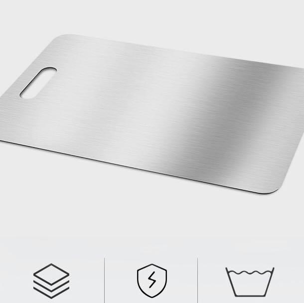 Thớt Inox 304 Hình Chữ Nhật Kháng Khuẩn - Giã Đông - Chống Rỉ Sét 34.5X24 - Dày 0.3Cm - CH Hương Thị Miễn Phí Vận Chuyển