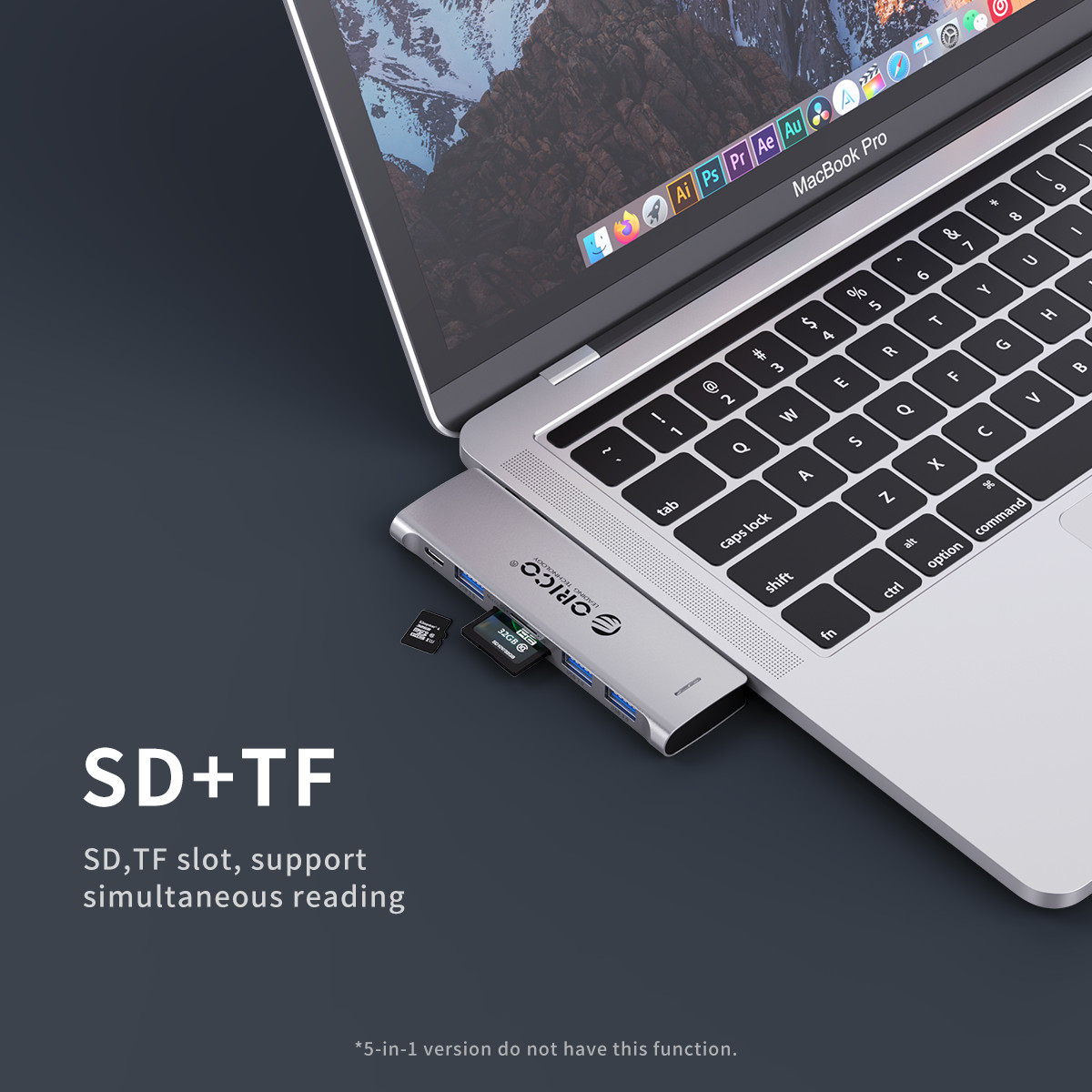 Dock Sạc Chuyển Đổi Orico 2CT-8HR-GY 8 Trong 1 Type C Thunderbolt3 MacBook HDMI 4K@30Hz/ PD 100W Max/ USB(3.0/2.0) TF/SD RJ45 - Hàng Chính Hãng