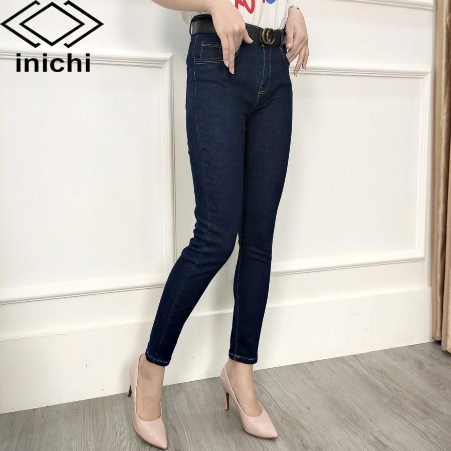 Quần jean nữ INICHI Q697 dài eo cao dáng ôm thiết kế giản dị phong cách hàn quốc quần jean co giản