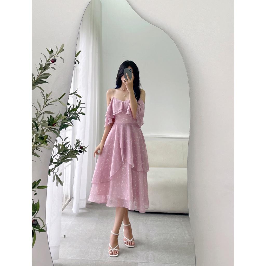 TIELA Đầm váy hoa nhí xoè chất tơ ánh - Lucia Dress