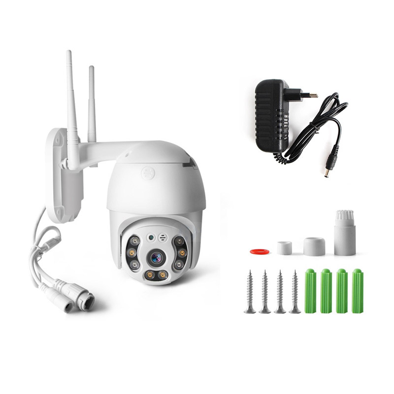 Camera IP Wifi Ngoài trời Yoosee PTZ 2 Râu FullHD 1080P 4 LED trợ sáng, 4 LED hồng ngoại, đàm thoại 2 chiều, hỗ trợ xoay 360 (trắng) Hàng Nhập Khẩu