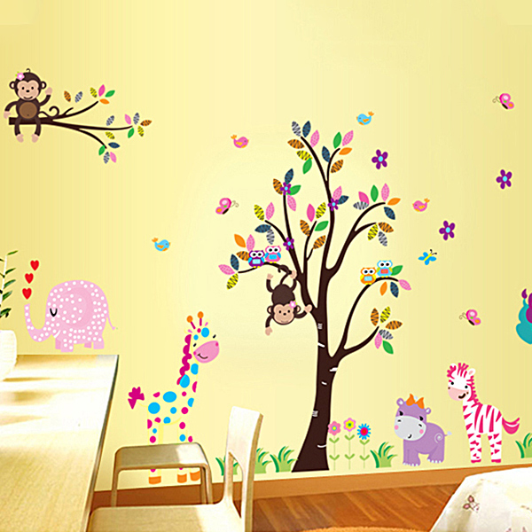 Decal Dán Tường Vườn Thú 6 Binbin EB49