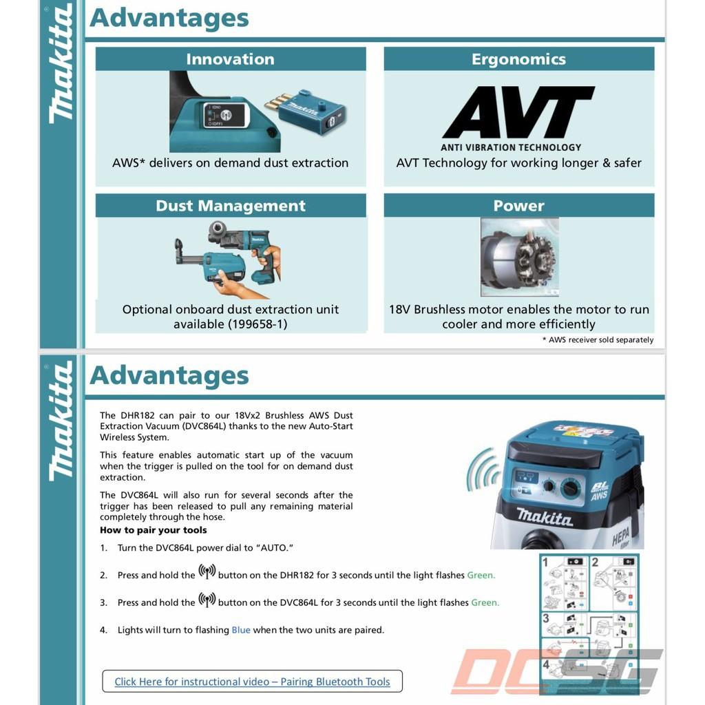 Máy khoan đa năng 18mm dùng pin 18V Makita DHR182Z
